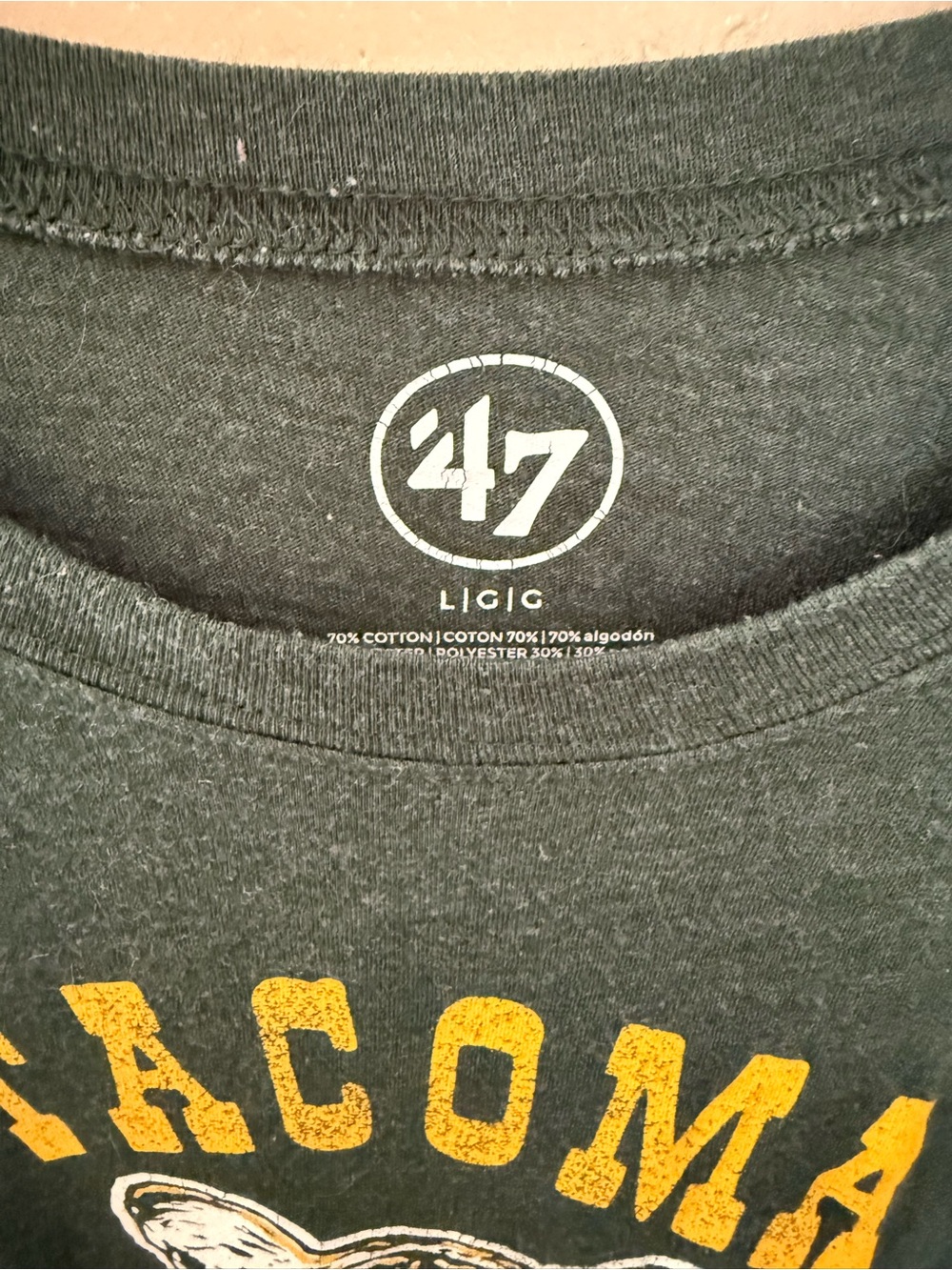 '47 Black Graphic Tee with Tacoma Tigers Print - Picture 4 of 4